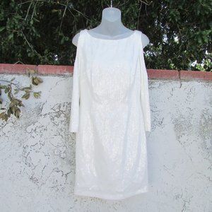 J S Collections ivory sequin cold shoulder dress 10